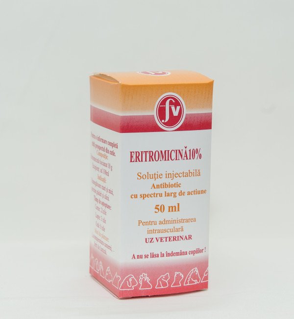 Eritromicină 10% sol.injectabilă 50ml