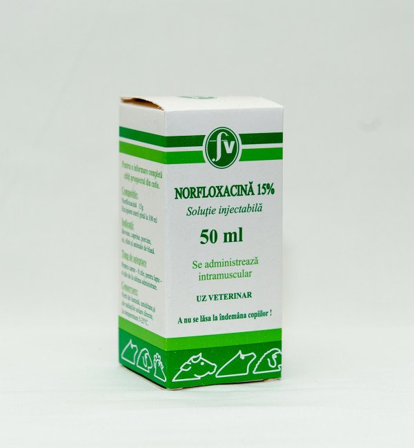 Norfloxacină 15% sol.injectabilă 50 ml