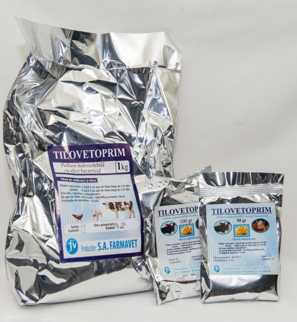 Tilovetoprim pulbere 1kg 100g 50g